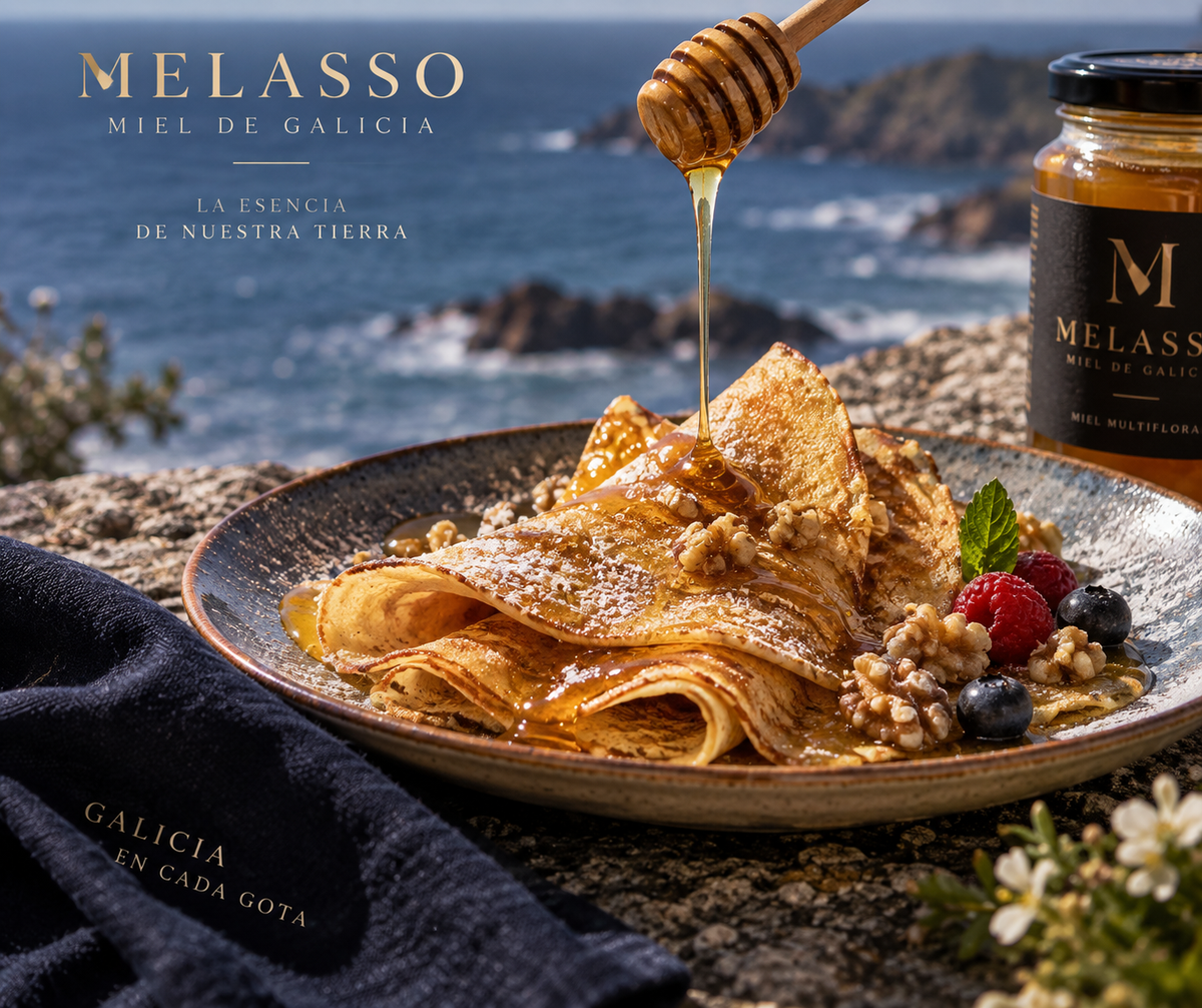 Filloas gallegas con miel MELASSO