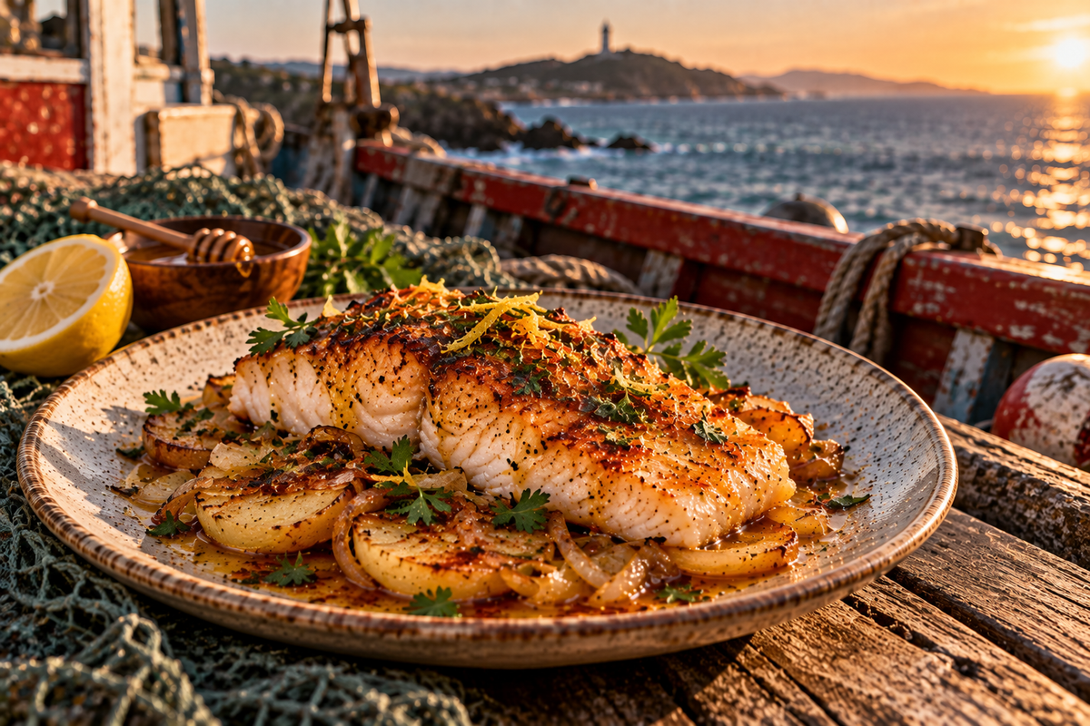 🐟 Merluza gallega al horno con miel MELASSO, limón y pimentón